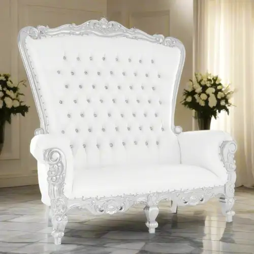 Double Throne Chair - White