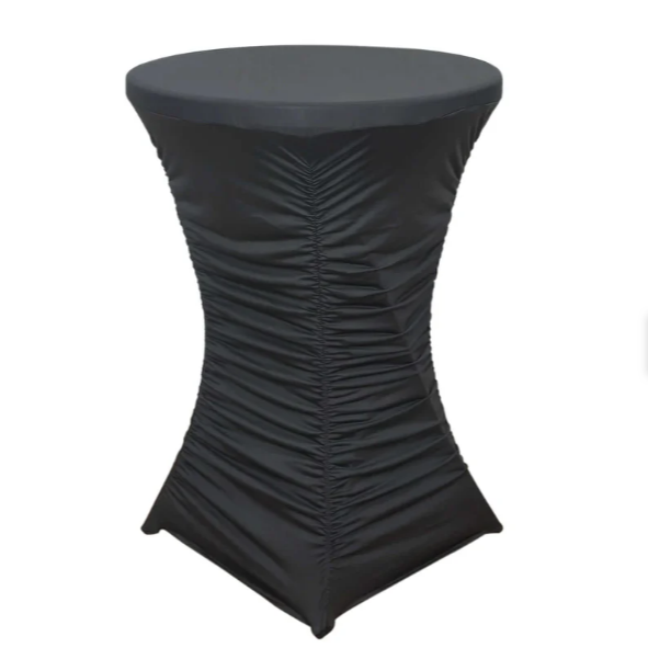 Spandex 30" Round Cocktail Table Cover - Black, White & Blue
